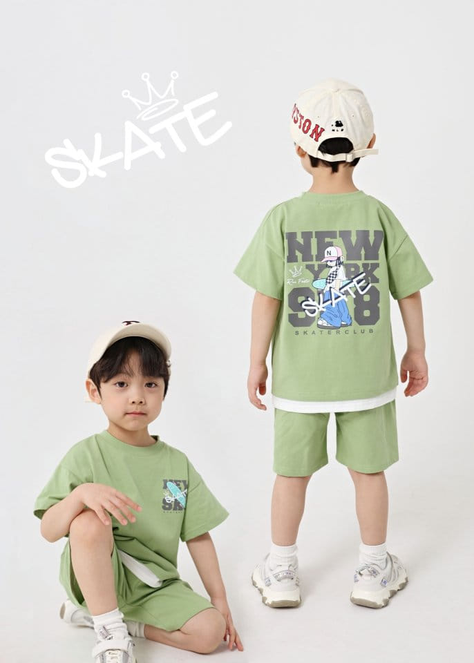 Fashion King - Korean Children Fashion - #childrensboutique - Skate Club Layered Top Bottom Set - 2