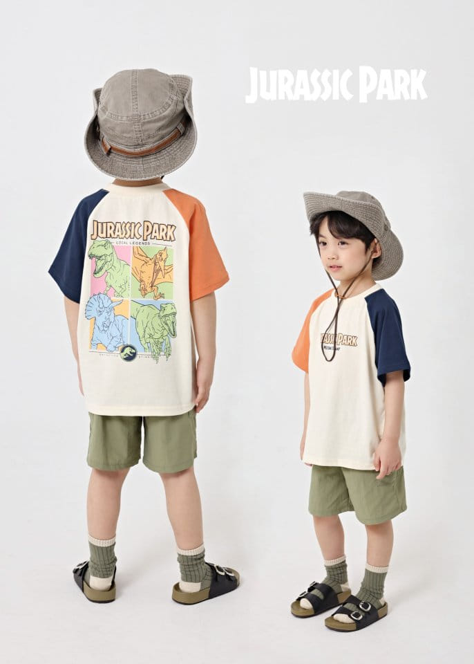 Fashion King - Korean Children Fashion - #kidsshorts - Jurassic Park Color Top Bottom Set