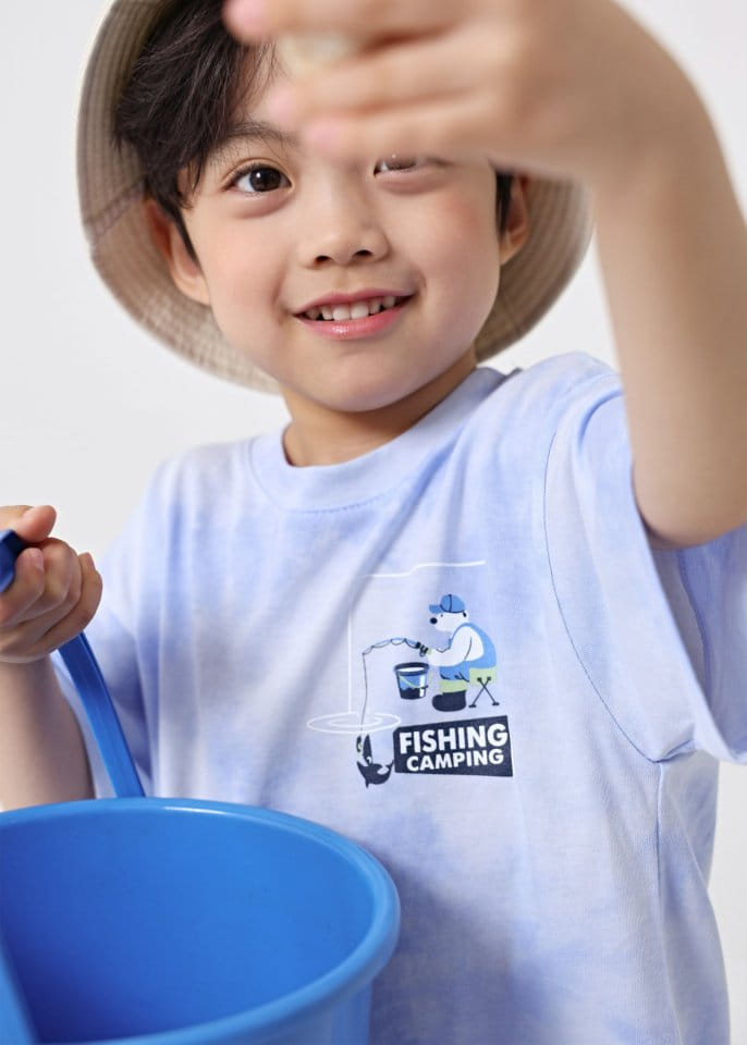 Fashion King - Korean Children Fashion - #littlefashionista - Fishing Water Paint Top Bottom Set - 9