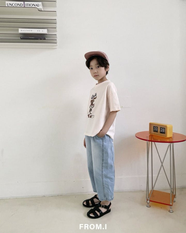 From I - Korean Children Fashion - #littlefashionista - Curved Denim Pants - 6