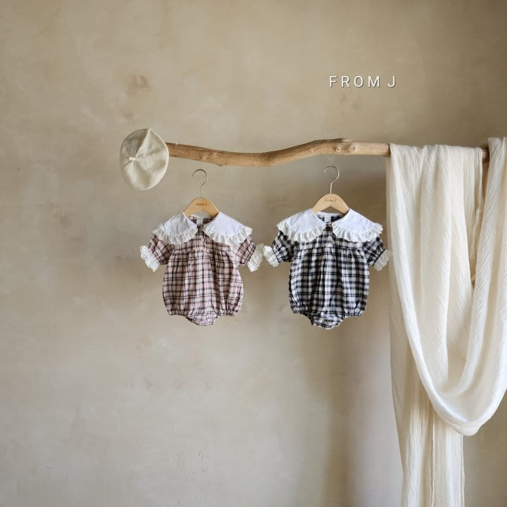 From J - Korean Baby Fashion - #babyboutiqueclothing - Mumu Check Collar Body Suit - 7