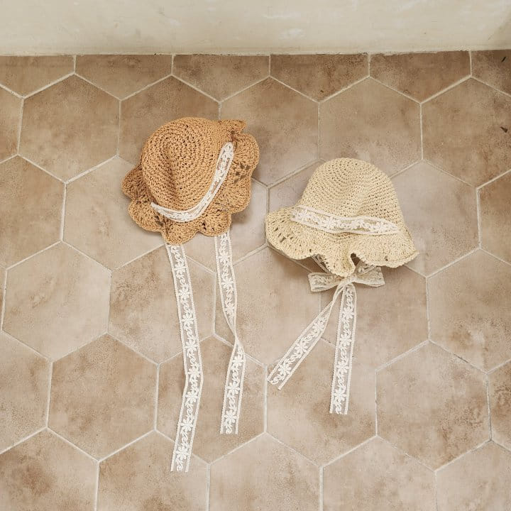 From J - Korean Baby Fashion - #onlinebabyshop - Wire Lace Straw Hat