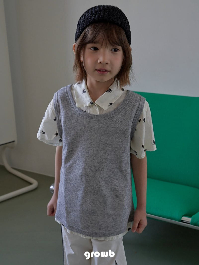 Grow B - Korean Children Fashion - #todddlerfashion - Eli Sleeveless Tee - 9