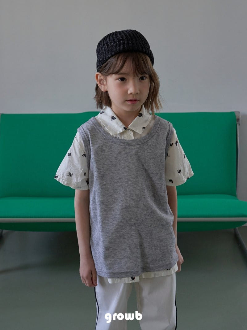 Grow B - Korean Children Fashion - #toddlerclothing - Eli Sleeveless Tee - 10