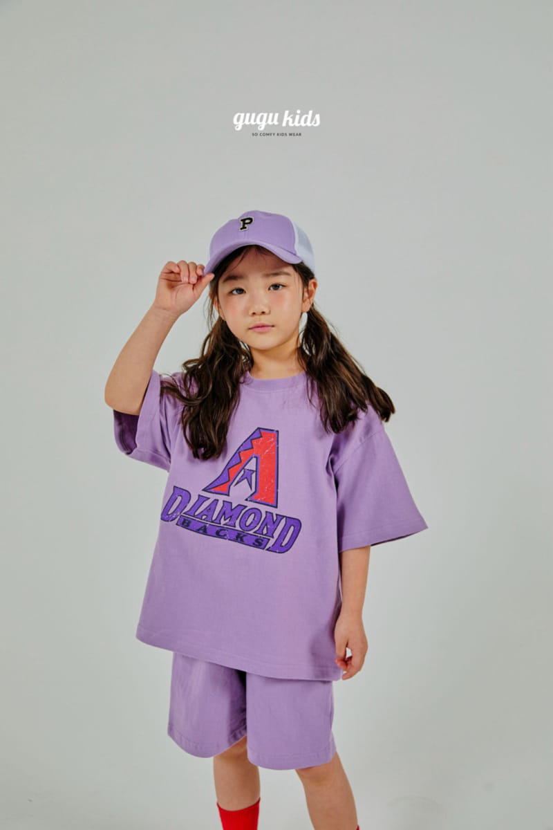 Gugu Kids - Korean Children Fashion - #childrensboutique - Diamond A Top Bottom Set - 2