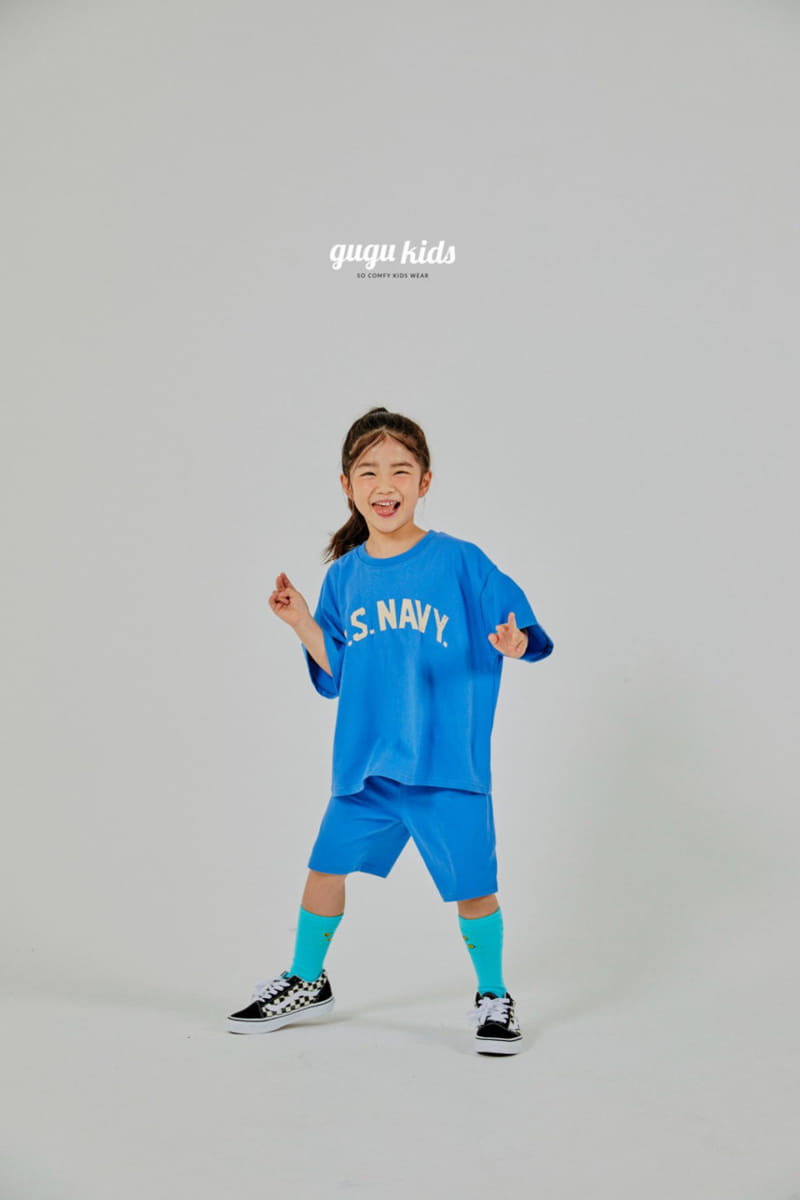 Gugu Kids - Korean Children Fashion - #designkidswear - Navy Top Bottom Set - 9