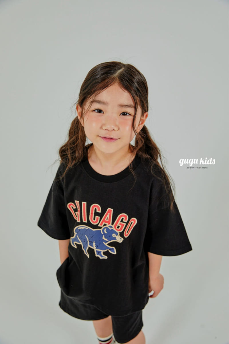 Gugu Kids - Korean Children Fashion - #childrensboutique - Chicago Bear Top Bottom Set - 4