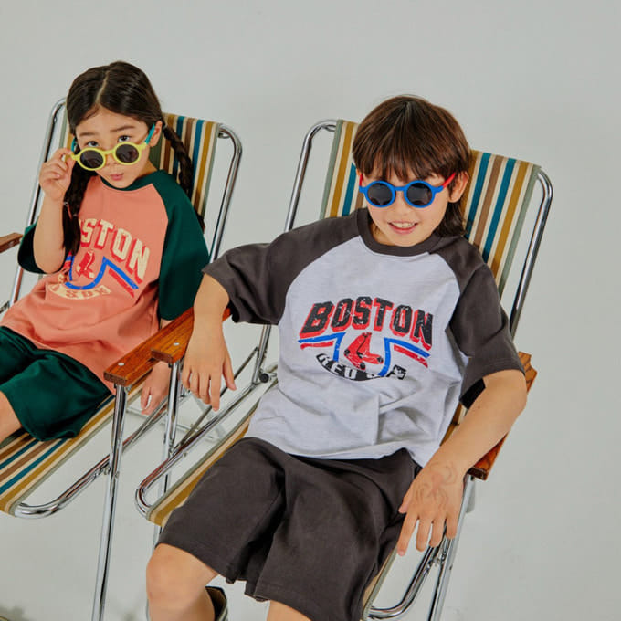 Gugu Kids - Korean Children Fashion - #discoveringself - Boston Raglan Top Bottom Set