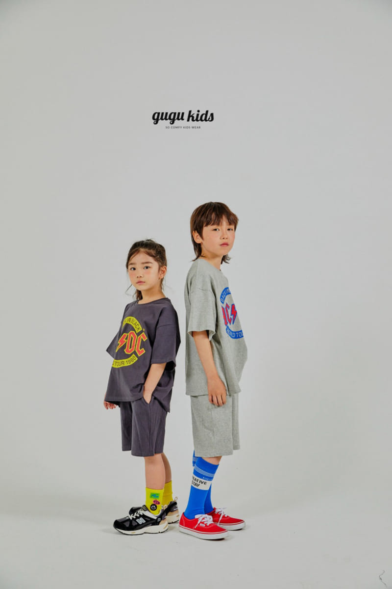 Gugu Kids - Korean Children Fashion - #discoveringself - ACDC Top Bottom Set - 7