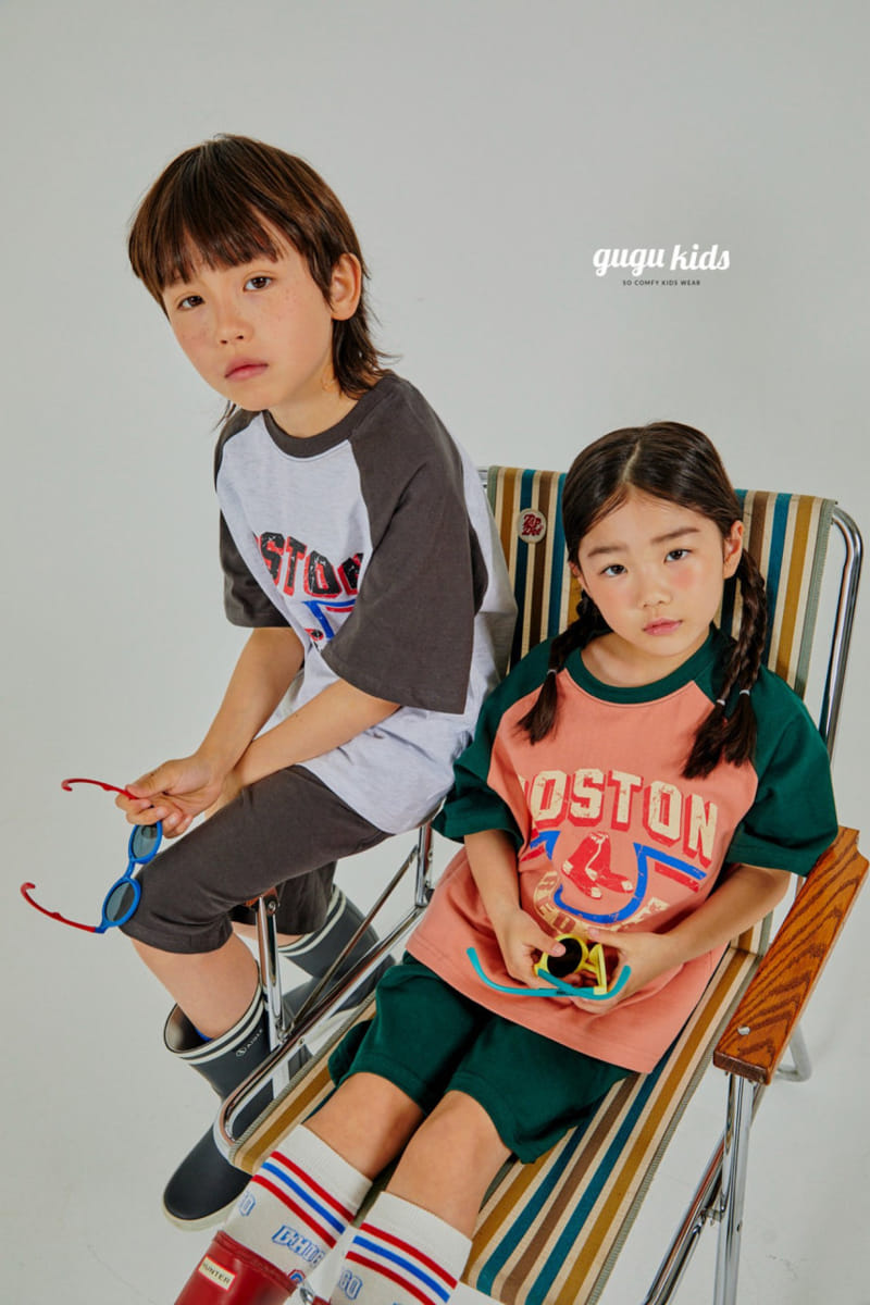 Gugu Kids - Korean Children Fashion - #fashionkids - Boston Raglan Top Bottom Set - 2