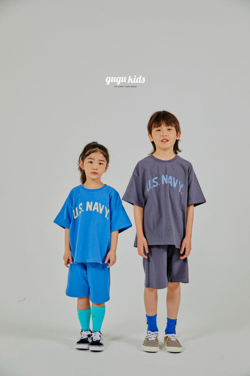 Gugu Kids - Korean Children Fashion - #fashionkids - Navy Top Bottom Set - 11