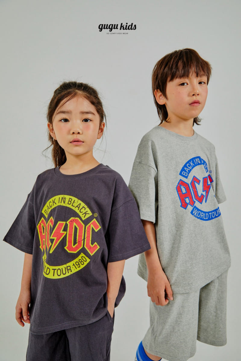 Gugu Kids - Korean Children Fashion - #kidsshorts - ACDC Top Bottom Set - 9