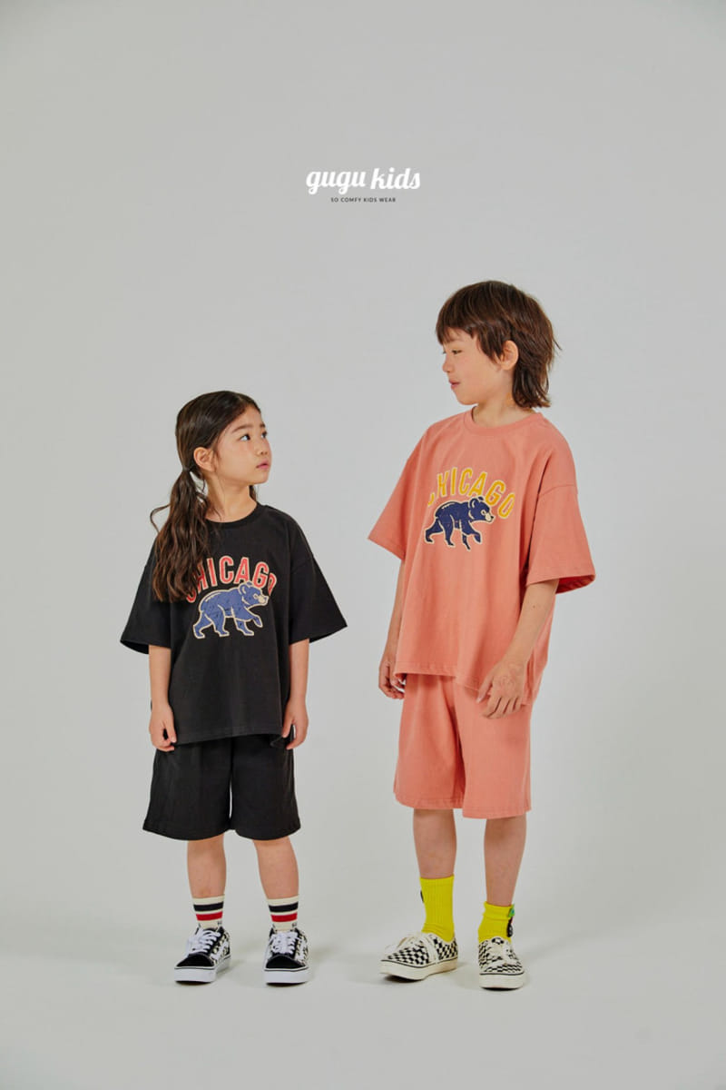 Gugu Kids - Korean Children Fashion - #kidsstore - Chicago Bear Top Bottom Set - 8