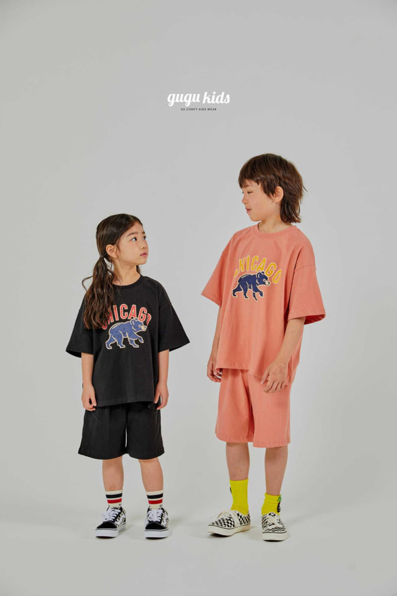 Gugu Kids - Korean Children Fashion - #kidzfashiontrend - Chicago Bear Top Bottom Set - 9