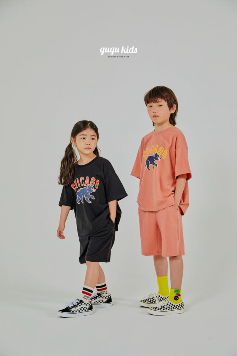 Gugu Kids - Korean Children Fashion - #littlefashionista - Chicago Bear Top Bottom Set - 11