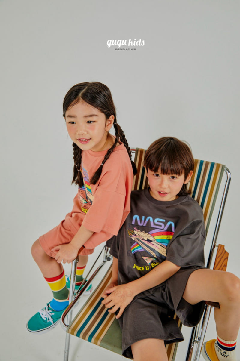 Gugu Kids - Korean Children Fashion - #minifashionista - Nasa Top Bottom Set - 3