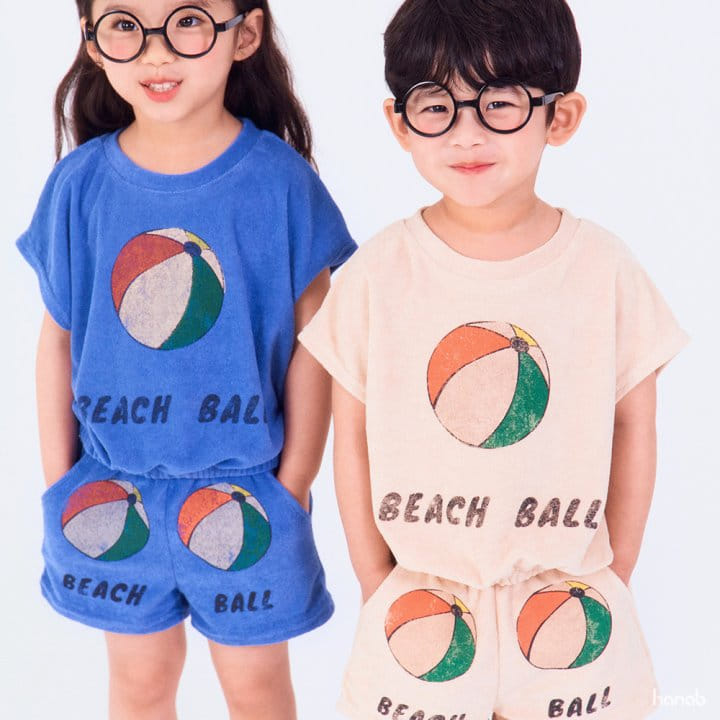 Hanab - Korean Children Fashion - #kidsstore - Beach Ball Top Bottom Set - 3