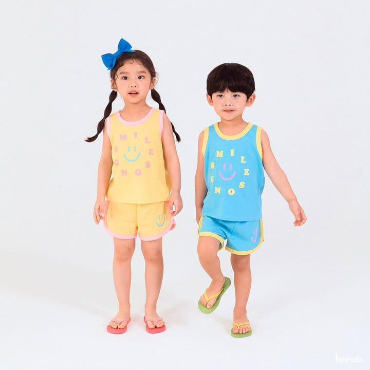 Hanab - Korean Children Fashion - #minifashionista - Smile Song Top Bottom Set - 4