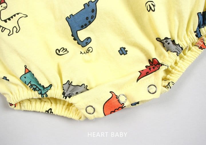 Heart Baby - Korean Baby Fashion - #babyboutique - Dino Short Sleeve Body Suit - 9