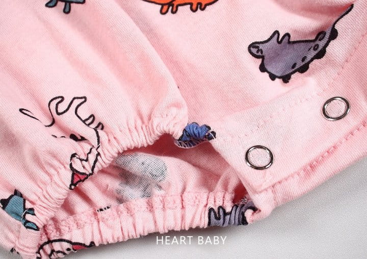 Heart Baby - Korean Baby Fashion - #babyclothing - Dino Short Sleeve Body Suit - 11