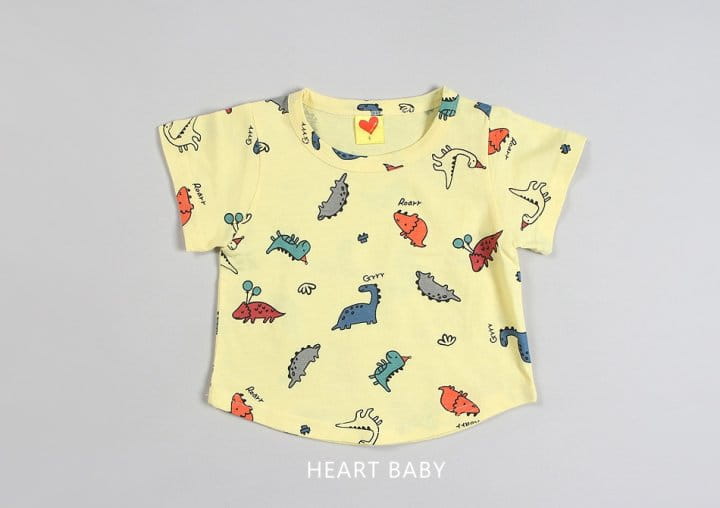 Heart Baby - Korean Baby Fashion - #babyfashion - Dino Short Sleeve Top Bottom Set - 11