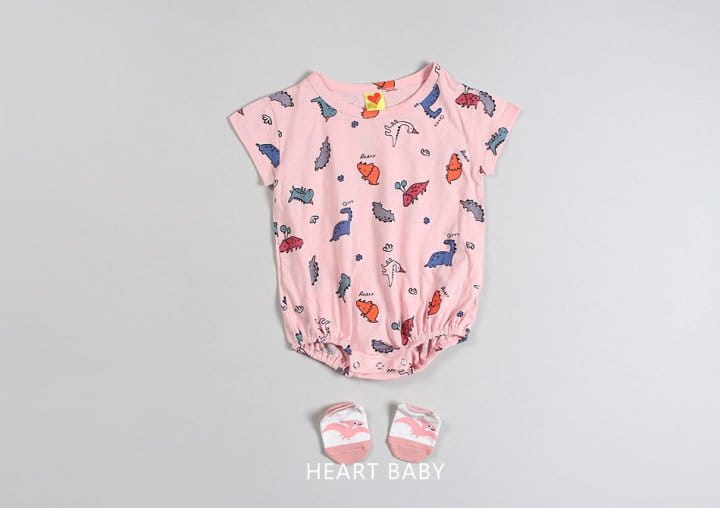 Heart Baby - Korean Baby Fashion - #babywear - Dino Short Sleeve Body Suit - 5