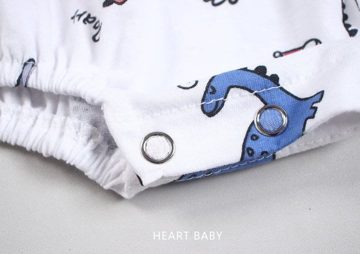 Heart Baby - Korean Baby Fashion - #onlinebabyshop - Dino Short Sleeve Body Suit - 7