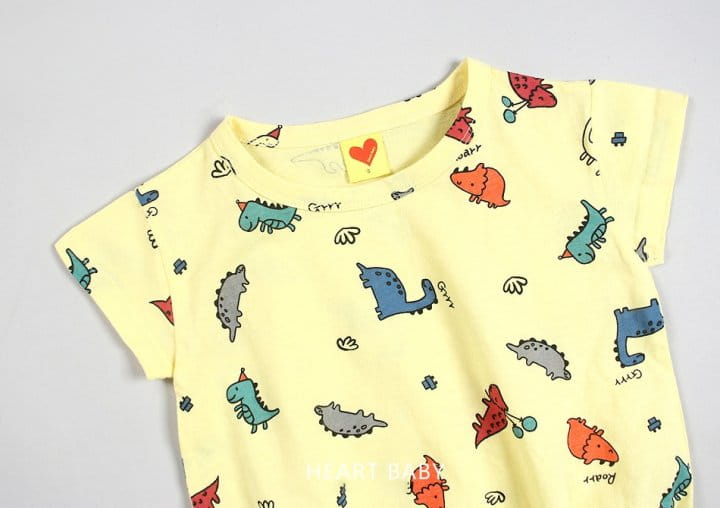 Heart Baby - Korean Baby Fashion - #smilingbaby - Dino Short Sleeve Body Suit - 8