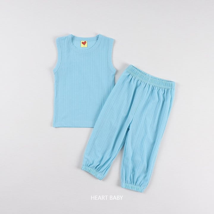 Heart Baby - Korean Children Fashion - #Kfashion4kids - Summer Sleeveless Top Bottom Set - 11