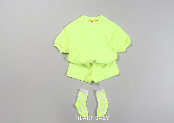 Heart Baby - Korean Children Fashion - #Kfashion4kids - Neon Crayon Short Sleeve Top Bottom Set - 6