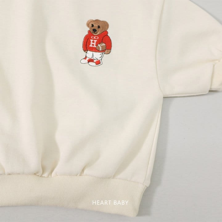 Heart Baby - Korean Children Fashion - #childofig - Bear Emboridery Short Sleeve Top Bottom Set - 11