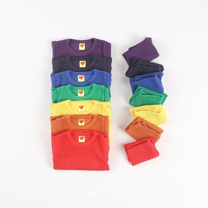 Heart Baby - Korean Children Fashion - #stylishchildhood - Rainbow Rib Short Sleeve Easy Wear - 4