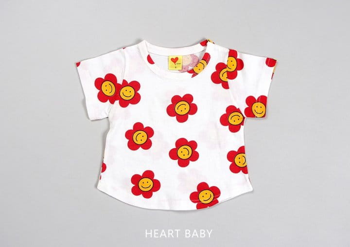 Heart Baby - Korean Children Fashion - #childrensboutique - Daisy Short Sleeve Top Bottom Set - 6