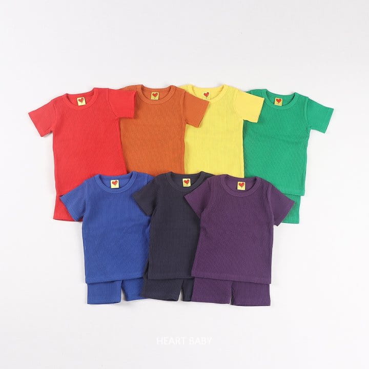 Heart Baby - Korean Children Fashion - #childrensboutique - Rainbow Rib Short Sleeve Easy Wear - 5