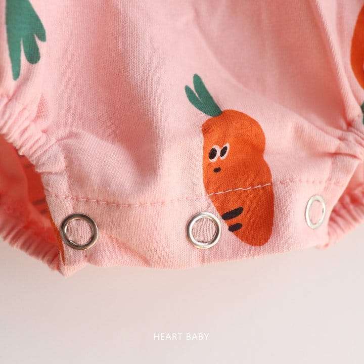 Heart Baby - Korean Children Fashion - #designkidswear - Carrot Short Sleeve Body Suit - 10