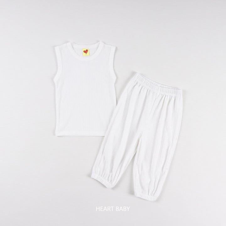 Heart Baby - Korean Children Fashion - #kidsshorts - Summer Sleeveless Top Bottom Set - 8