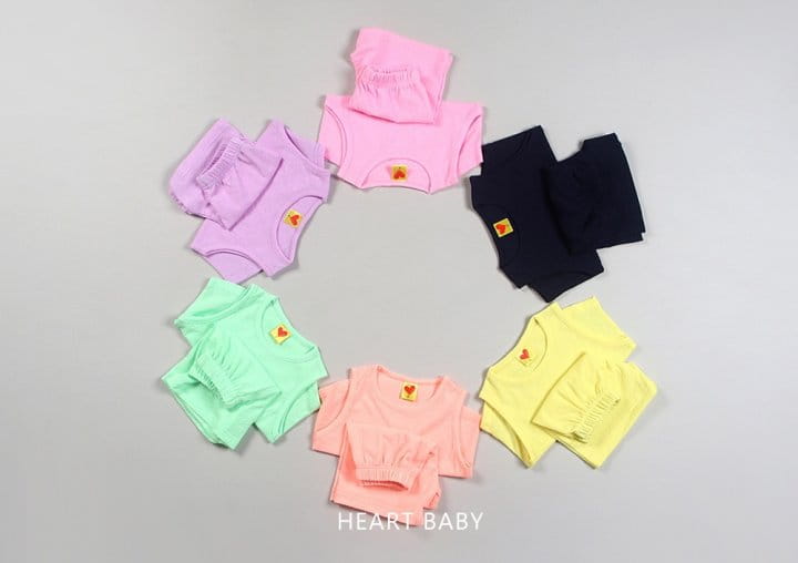 Heart Baby - Korean Children Fashion - #fashionkids - Macaroon Sleevelss Top Bottom Set - 4