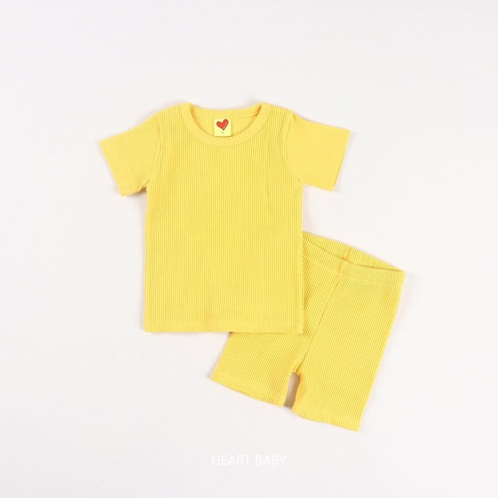 Heart Baby - Korean Children Fashion - #kidsshorts - Rainbow Rib Short Sleeve Easy Wear - 9