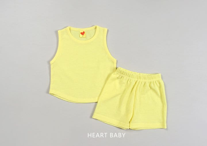 Heart Baby - Korean Children Fashion - #kidzfashiontrend - Macaroon Sleevelss Top Bottom Set - 6