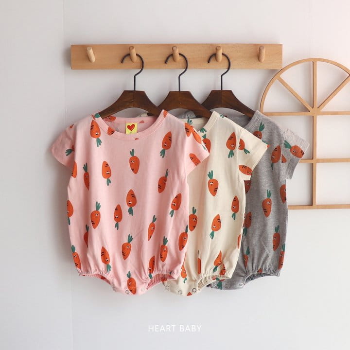 Heart Baby - Korean Children Fashion - #littlefashionista - Carrot Short Sleeve Body Suit