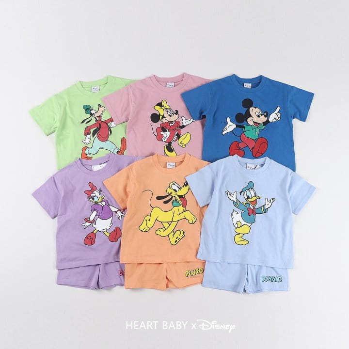 Heart Baby - Korean Children Fashion - #magicofchildhood - M Friends Short Sleeve Top Bottom Set