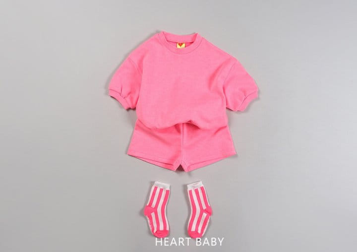 Heart Baby - Korean Children Fashion - #magicofchildhood - Neon Crayon Short Sleeve Top Bottom Set - 8