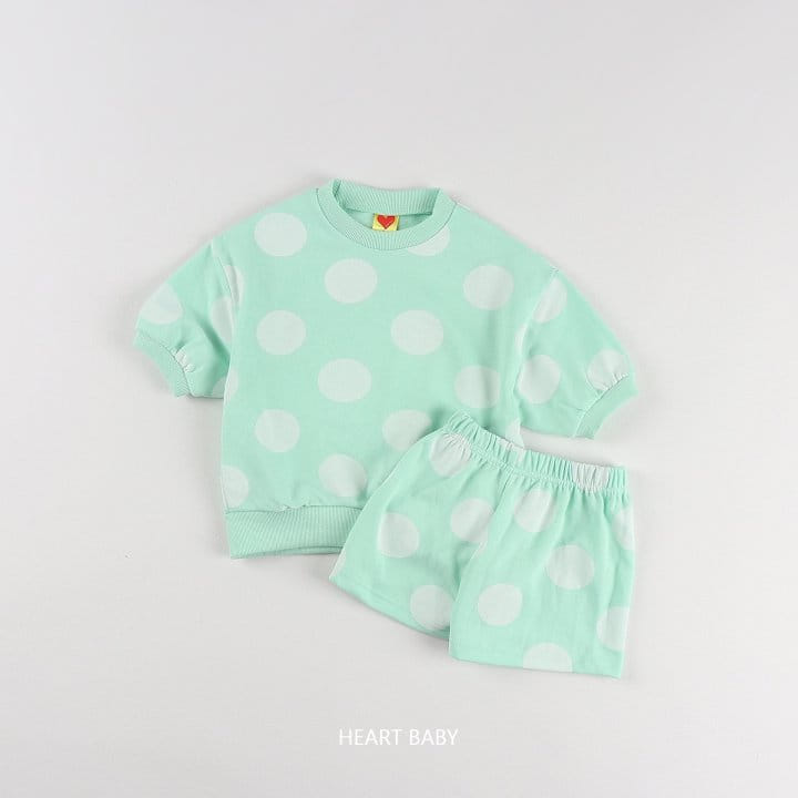 Heart Baby - Korean Children Fashion - #prettylittlegirls - Big Dot Short Sleeve Top Bottom Set - 8