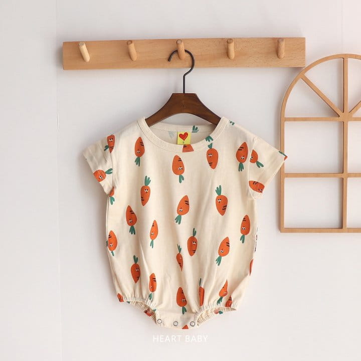 Heart Baby - Korean Children Fashion - #minifashionista - Carrot Short Sleeve Body Suit - 4