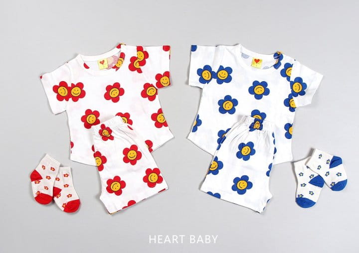 Heart Baby - Korean Children Fashion - #prettylittlegirls - Daisy Short Sleeve Top Bottom Set