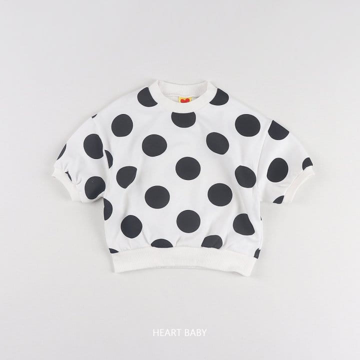 Heart Baby - Korean Children Fashion - #stylishchildhood - Big Dot Short Sleeve Top Bottom Set - 11