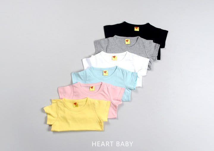 Heart Baby - Korean Children Fashion - #stylishchildhood - Heart Short Sleeve Tee - 2