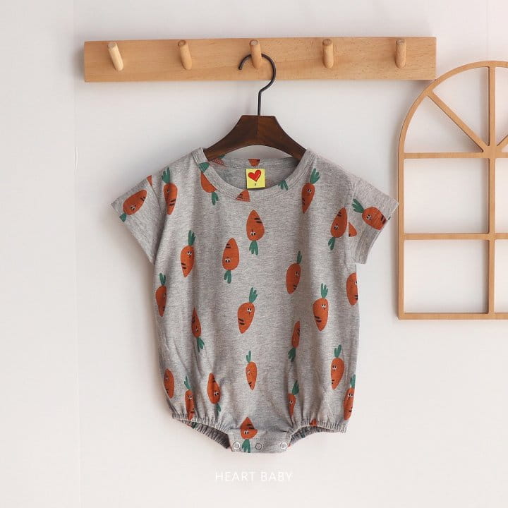 Heart Baby - Korean Children Fashion - #toddlerclothing - Carrot Short Sleeve Body Suit - 6