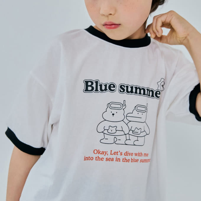 Hikiki - Korean Children Fashion - #kidzfashiontrend - Blue Summer Tee