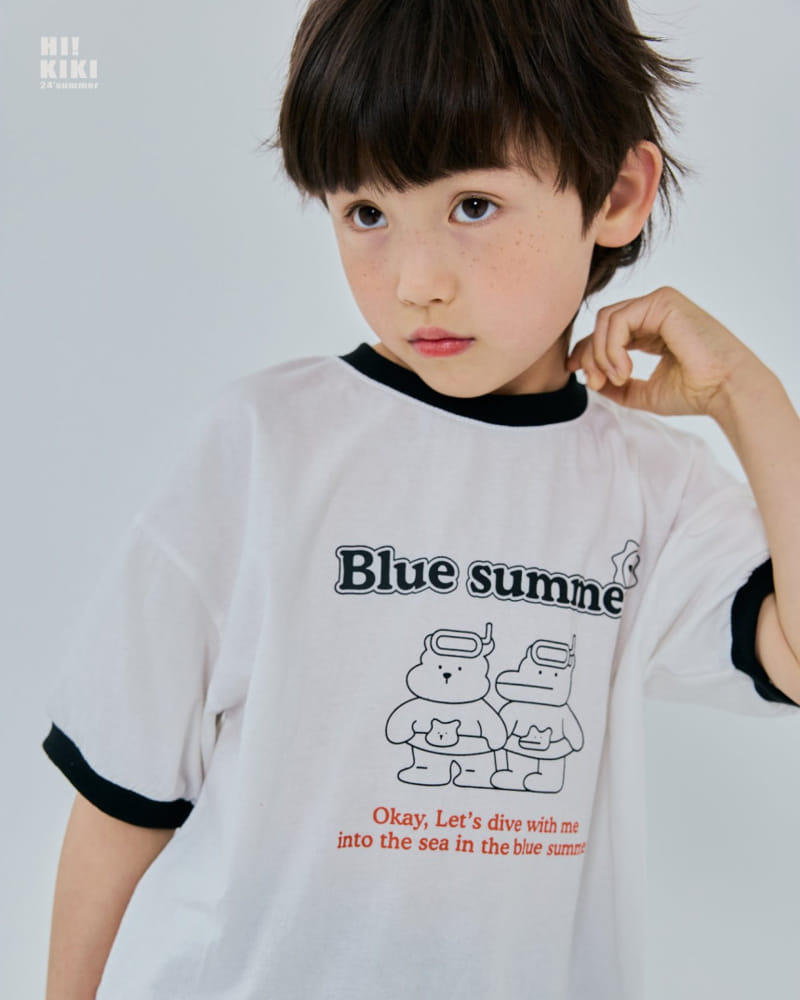 Hikiki - Korean Children Fashion - #littlefashionista - Blue Summer Tee - 4